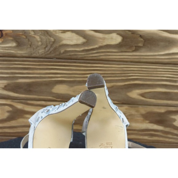 Nina Sz 7.5 M Beige Ankle Strap Leather Women Sandals - Picture 7 of 7